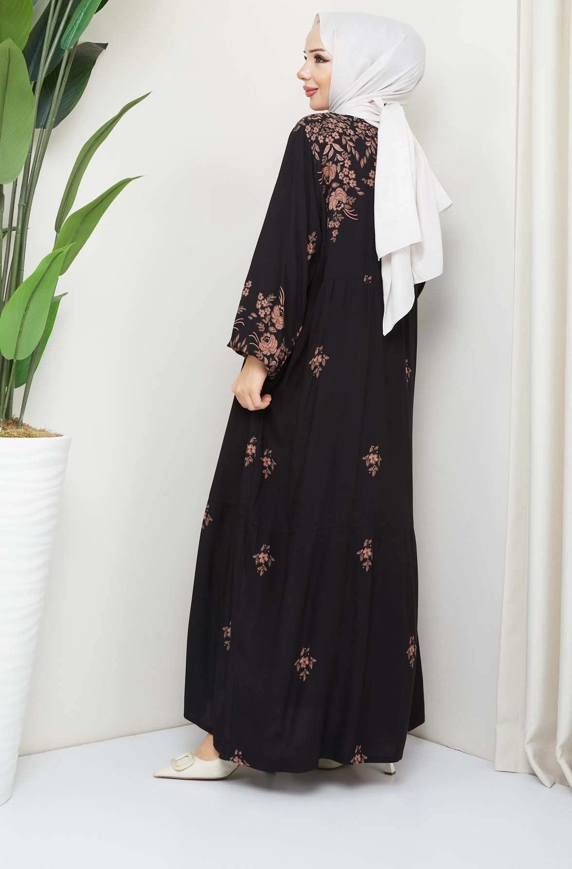 Printed Viscose Black Dress
