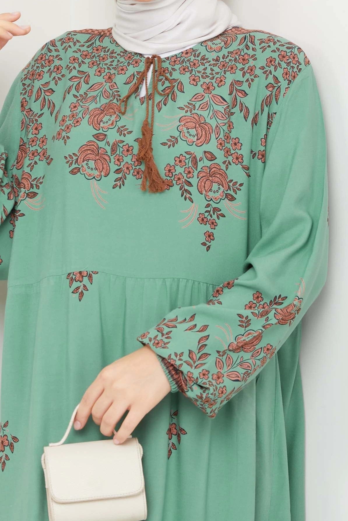 Printed Viscose Mint Dress