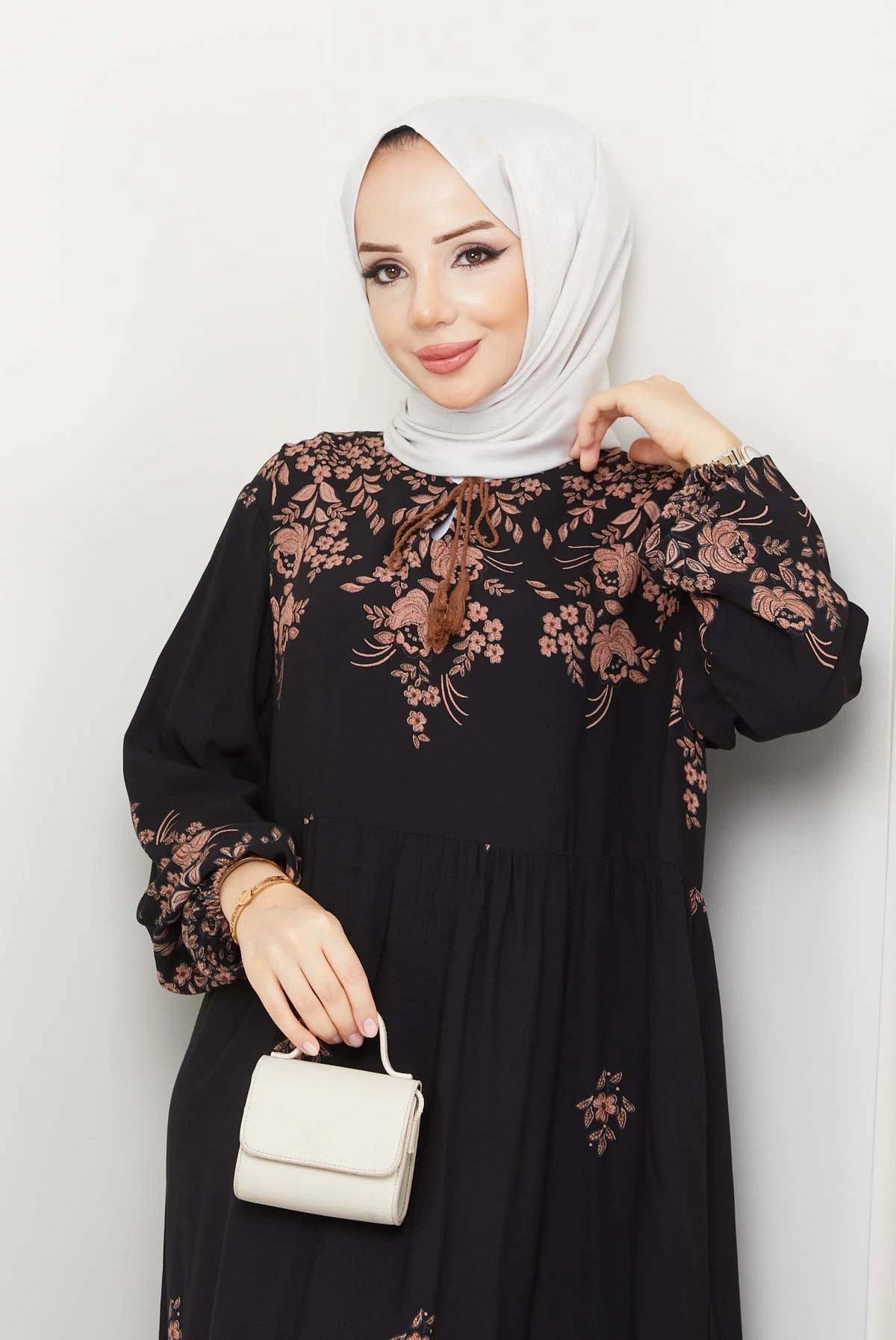 Printed Viscose Black Dress