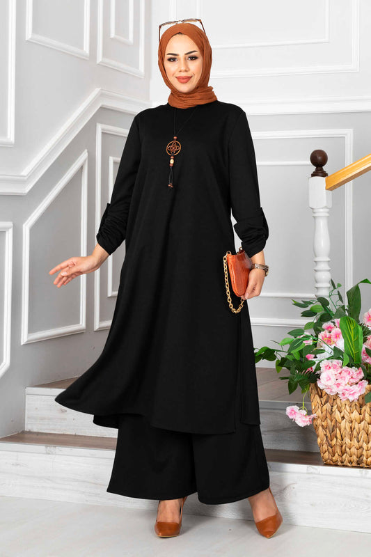 Simple Lycra Orma Black 3 Pieces Suit