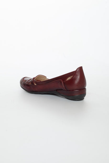Women Ballerina Casual Stylish Claret Red Shoes