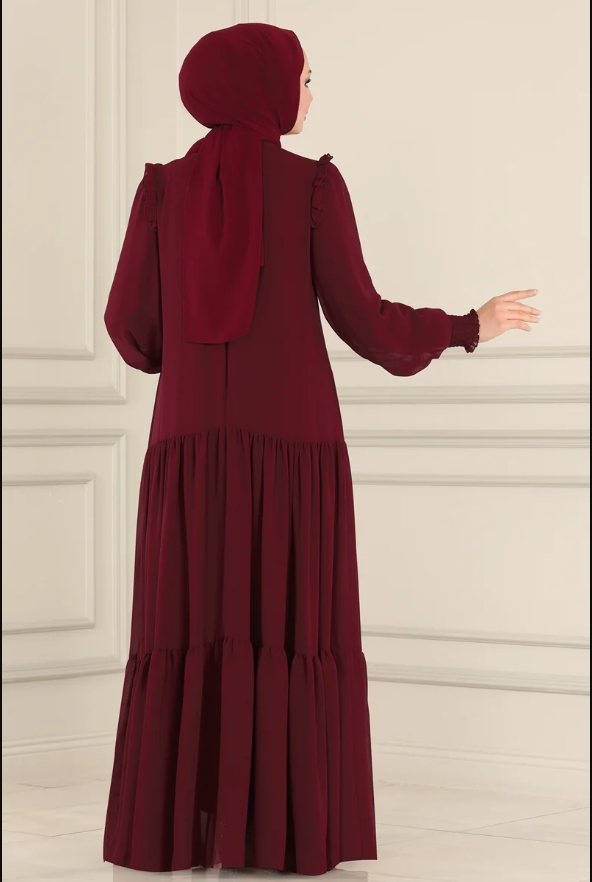 Chiffon Claret Red Dress