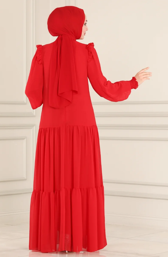 Chiffon Crimson Dress