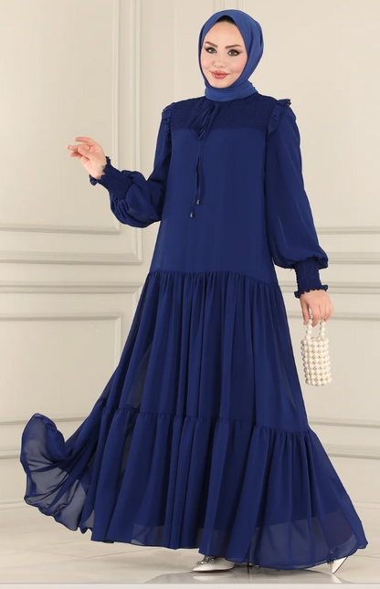 Chiffon Navy blue Dress