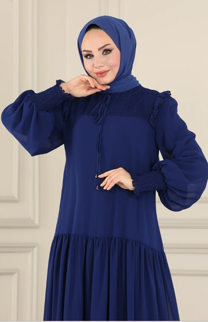 Chiffon Navy blue Dress